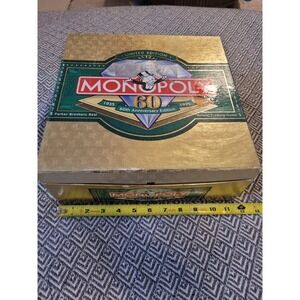 Complete 60th Anniversary Monopoly Board Game Gold 1995 100% Set Limited Edition